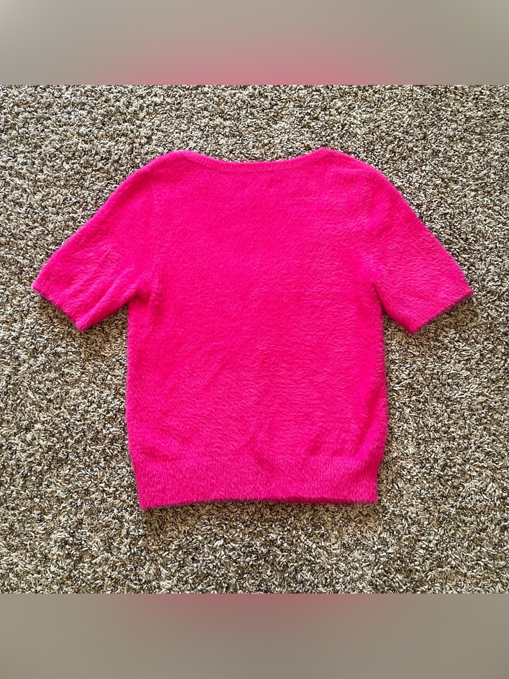 Maeve by Anthropologie Hot Pink Eyelash Scoop Neck Sweater Top Women's Size M - Picture 2 of 15